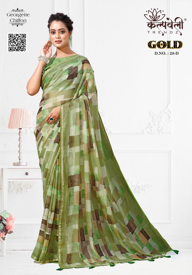 Gold 28 By Kalpatru Georgette Chiffon Printed Sarees Wholesale Online